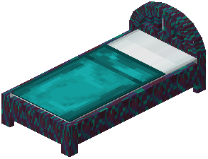 Warped Cyan Wood Bed