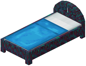 Warped Light Blue Wood Bed
