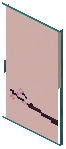 Warped Red Paper Sliding Door