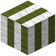 Olive Green Striped White Wool
