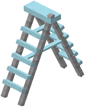 Foldable Ladder Light Blue Concrete