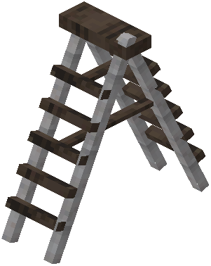 Foldable Ladder Raw Dark Oak Wood