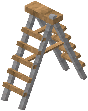 Foldable Ladder Raw Oak Wood