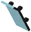 Leaned Skateboard Light Blue Concrete