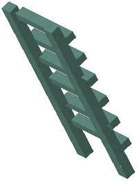 Leaning Ladder Cyan Concrete