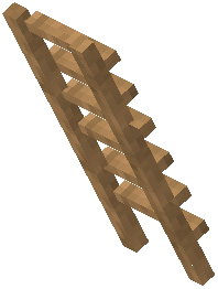 Leaning Ladder Raw Oak Wood