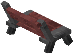Park Bench No Handrail Raw Crimson Wood