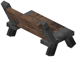Park Bench No Handrail Raw Jungle Wood
