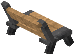 Park Bench No Handrail Raw Oak Wood