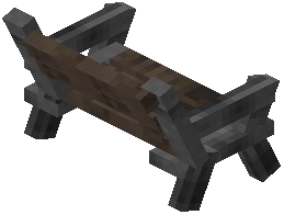 Park Bench Raw Dark Oak Wood