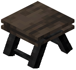 Park Stool Raw Dark Oak Wood